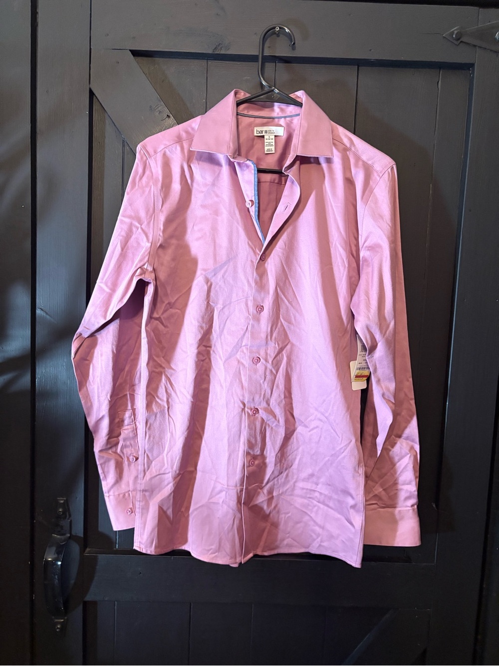 Bar III Pink Long Sleeve Dress Shirt - Spread Collar